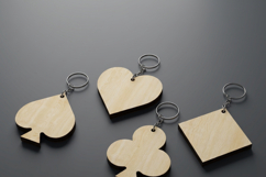 Playing Card Suits Keychain LaserCut Plans Poker Heart Spade Product Image 4