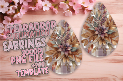 Bright Teardrop Earrings Design for Sublimation , Autumn Flo Product Image 1