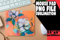 Vibrant Flower Pattern Mouse Pad PNG Product Image 1