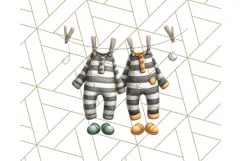 Cute Animals in Jail Clipart PNG, Funny Prisoner Critters Product Image 2