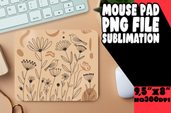 Colorful Raccoon &amp; Bloom Mouse Pad Sublimation PNG Product Image 1