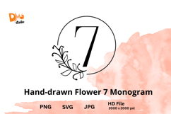 Hand-drawn Flower Monogram Product Image 1