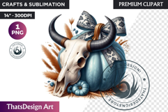 Western Pumpkin Autumn PNG,Cowgirl Coquette bow fall clipart Product Image 1