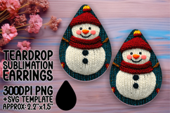 Playful Teardrop Earrings Design for Printing , Snowman Product Image 1