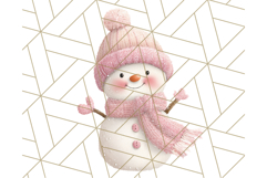 Pastel Snowman Clipart PNG, Cute Soft Winter Graphics Product Image 2