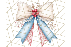 Muted Cozy Christmas Bows PNG Clipart, Winter Holiday Png Product Image 2