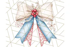 Muted Cozy Christmas Bows PNG Clipart, Winter Holiday Png Product Image 2