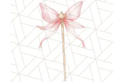 Pastel Pink Fairy Garden Clipart, Enchanted Cottagecore Png Product Image 2