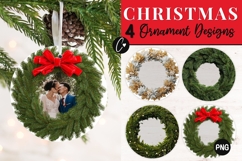 4 Christmas Photo Ornament PNG Product Image 1