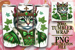 Cheerful thoughts 20oz tumbler wrap, Royal Cat Product Image 1