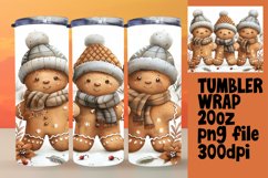 Gingerbread Man Pattern Wrap 20oz Holiday Design Product Image 1