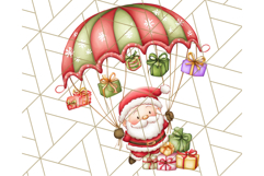 Santa Sleigh Ride Clipart PNG, Flying Reindeer Christmas Art Product Image 2