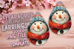 Sleek Teardrop Design for Earrings , Snowman Product Image 1