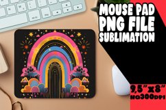 Chromatic Nightfall: Rainbow Mouse Pad Sublimation Product Image 1