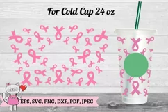 Pink Ribbon svg for Full Wrap Venti Cold Cup 24 oz Product Image 2