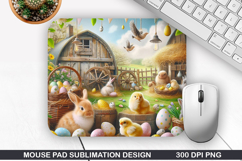 Bunny Mouse Pad Sublimation, Animals Mouse Pad PNG Design Product Image 1