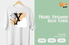 Prairie Rosewood Boho Floral Monogram Product Image 1