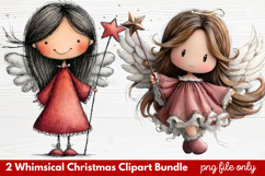 2 Whimsical Christmas Clipart | Cute Festive Holiday PNG Product Image 1
