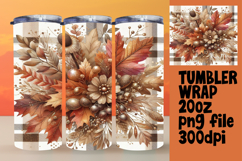 CUSTOM PNG Tumbler Design 20oz , Autumn Flower Product Image 1
