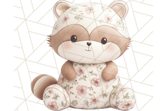 Pink Floral Stuffed Animal Clipart PNG, Cute Stuffed Animals Product Image 2