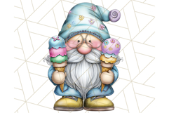 Ice Cream Gnome Clipart PNG Summer Dessert Art, Summer Gnome Product Image 2