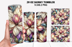 Flower Skinny Tumbler 20oz Wrap Design, Flowers Tumble PNG Product Image 1