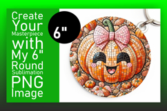 Cute Round Design Keychain Template , Cute Pumpkin Product Image 1