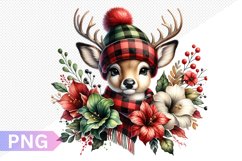 Christmas Deer Sublimation - Clipart PNG Design Product Image 1