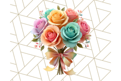 Pastel Flower Bouquet PNG Clipart, Elegant Floral Art Product Image 2