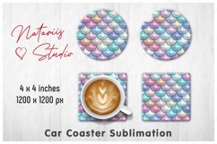 6 Puffy Mermaid Scales Designs. Coaster Sublimation Template Product Image 2