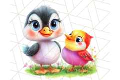 Cute Animal Friends Clipart PNG, Bright Spring Animal Duos Product Image 2