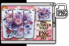 Dreamy Springtime 3D Floral 20oz Sublimation Product Image 1