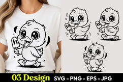Cute Eating Chick SVG PNG Product Image 1