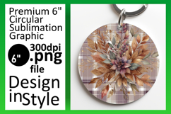 Stylish Round Design for Keychains , Autumn Flower Product Image 1