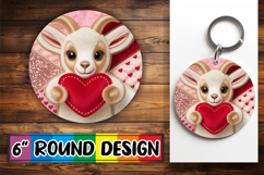 Cheerful Round Design Sublimation, Valenines Animals Product Image 1