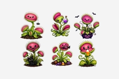 Halloween Carnivorous Plant Clipart | Cute Spooky Venus Flyt Product Image 9