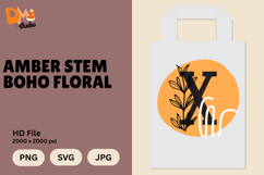 Amber Stem Boho Floral Monogram Product Image 1