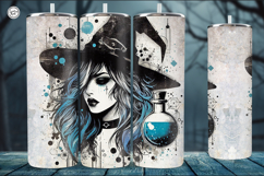 4 Witch Seamless Tumbler Sublimation, 20 oz Tumbler Wrap Product Image 5