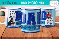 Dad Photo Mug Wrap PNG for sublimation, Father's day mug PNG Product Image 2