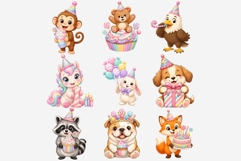 Candy Lollipop Birthday Animals PNG Clipart, Cute Pastel Product Image 6