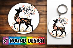 Sweet Sublimation Round Ornaments, Flower Animals Product Image 1