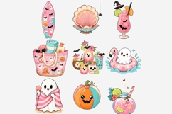 Summerween Clipart PNG Bundle | Cute Spooky Beach Halloween Product Image 5