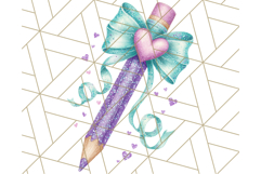Chubby Pencil With Bows PNG Clipart, Cute School Supply Png Product Image 2