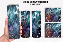 Ghost Skinny Tumbler 20oz Wrap Design, Halloween Tumbler PNG Product Image 1