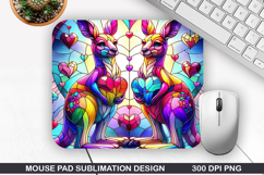 Kangaroo Mouse Pad Sublimation, Valentine Mouse Pad PNG Product Image 1