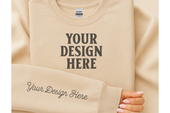 Gildan 18000 Sand Sleeve Mockup Product Image 1