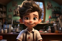 3D Character Child Boy Hairdresser with relevant environment Product Image 1