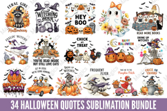 34 Halloween Quotes Sublimation Bundle Product Image 1