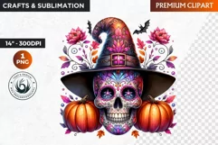 Sugar Skull clipart, Day of the Dead Clipart, halloween Product Image 1