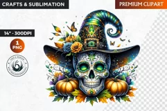 Sugar Skull clipart, Day of the Dead Clipart, halloween Product Image 1